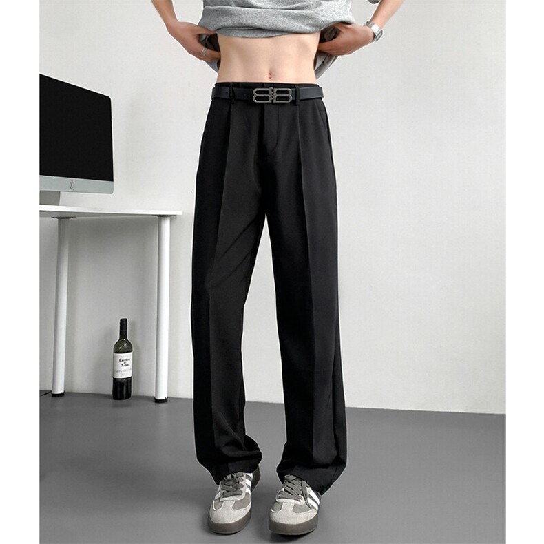 现货长期做货款高品质加大码垂感直筒西裤休闲裤310A-2BK505P45，男装休闲裤，星座310A-2