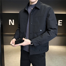 9101-M-3XL-P215标90绒店主风男士纯色立体口袋立领百搭羽绒服，男装羽绒服，电商B255