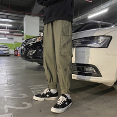 2024夏秋纯棉港风男美式宽松直筒束脚休闲裤工装裤K171P45，男装休闲裤，星座225-5