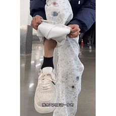 春装高品质扎染刺绣工艺弯刀卫裤男重磅复古垂感休闲运动裤阔腿裤，男装休闲裤，电商A443