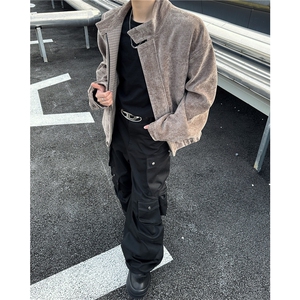 美式铜氨触感哈灵顿夹克男女春季树纹肌理千鸟格内里外套