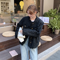时尚小香风短外套女2024新款显瘦气质百搭毛呢外套，女装短外套，秋水欣儿