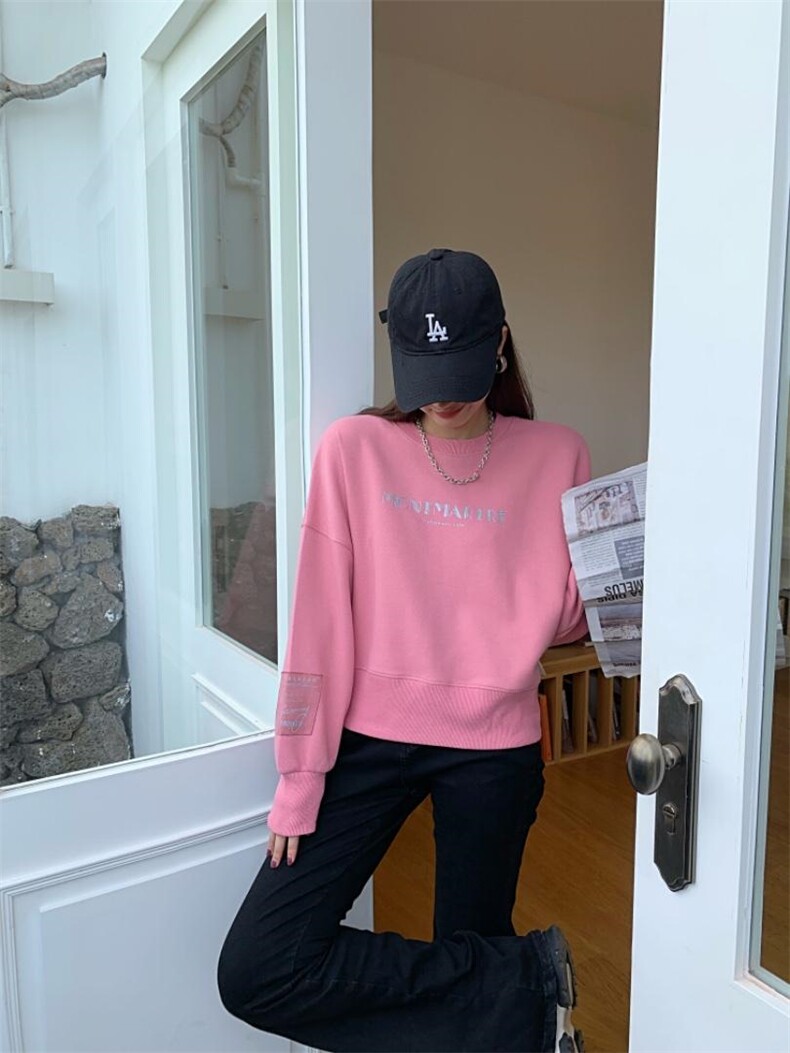 纯烫金字母卫衣，女装卫衣/绒衫，巴黎之夜