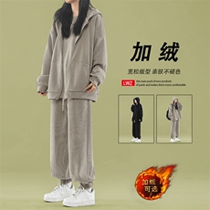 重磅加绒宽松直筒休闲条绒运动套装SJT870常规特批167加绒特批197，男装休闲套装，星座718