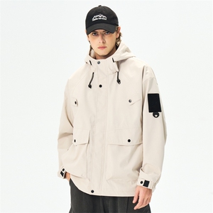 新款硬汉风户外夹克男连帽纯色上衣冲锋衣外套DSA157B-J2527-P65图片