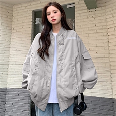 A098-P88复古设计感棒球服秋季ins美式街头宽松百搭夹克外套，男装夹克，星座911