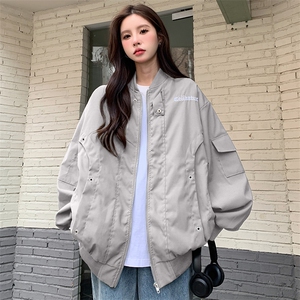 A098-P88 复古设计感棒球服秋季ins美式街头宽松百搭夹克外套图片