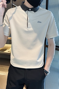 2026夏季短袖T恤撞色领字母刺绣小清新翻领Polo衫T0243-P55图片
