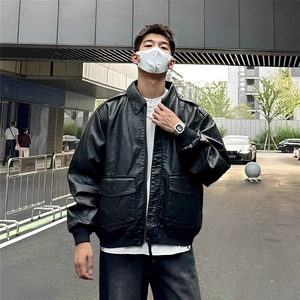 网图现货加厚加棉皮衣飞行员外套1209-1-JK19-P90主推可谈