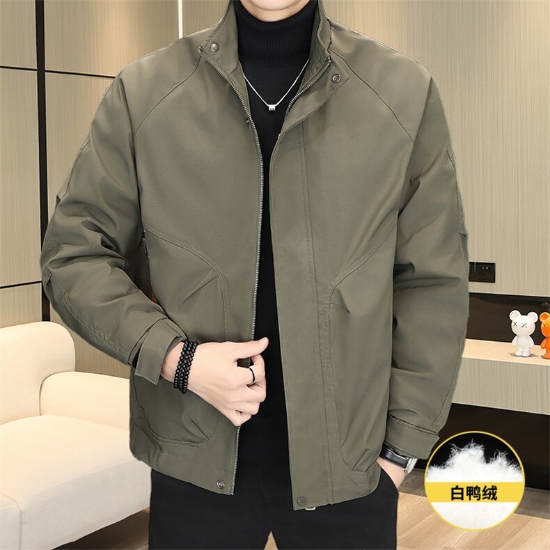 羽绒服男新标50白鸭绒夹克外套休闲时尚立领男士上衣Y3076-P140,男装夹克,星座310B-3