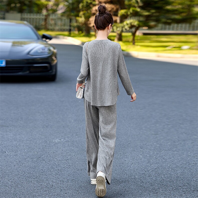女神时尚洋气气质中式运动休闲减龄宽松韩版短袖阔腿裤套装,女装套装/套裙,梦依杭