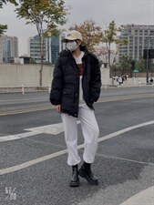 韩版收腰版羽绒服，女装羽绒服，玩美