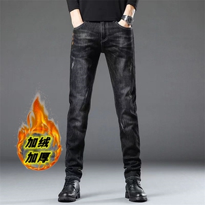 1506-1/K31811/P57加绒牛仔裤男士潮牌弹力修身小脚裤新款百搭图片