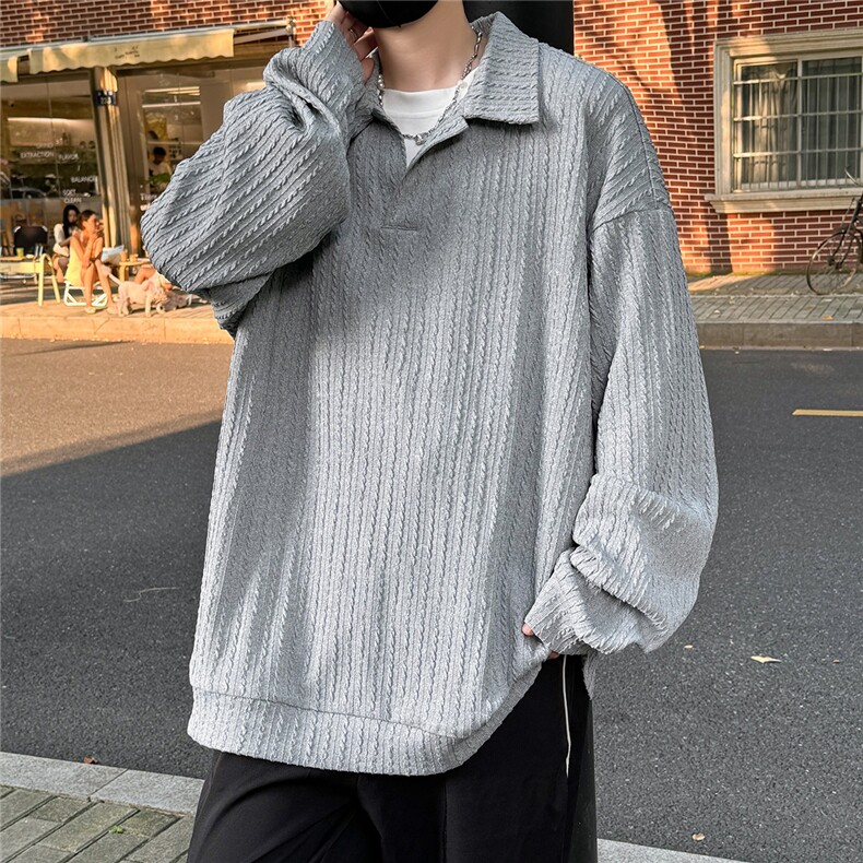WY5066/P45秋装新款假两件卫衣男长袖宽松大码百搭潮流外套上衣,男装卫衣,电商A141