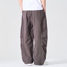 春装新款大码日系复古直筒阔腿裤伞兵裤工装裤潮港风K319/P60，男装工装外套，钱塘713