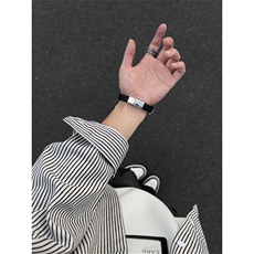 美式条纹衬衫男生春秋季中性风叠穿潮牌宽松大码翻领长袖衬衣外套，男装衬衫，电商A007