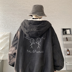 控价158牛仔棉衣男大码加绒羊羔绒牛仔棉服男棉袄 NM53302-P140图片
