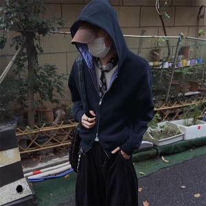 抖音得物高品质二开 26春季美式潮牌两面穿连帽卫衣开衫男女外套图片
