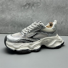 夏季新款透气网面老爹鞋厚底增高百搭时尚擦色潮鞋男，男鞋休闲鞋，电商A223