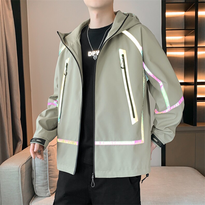 冲锋衣外套男2025春季新款宽松连帽休闲工装夹克潮流A02511-P85,男装夹克,星座308B-2