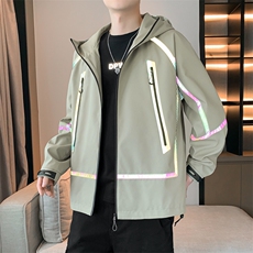 冲锋衣外套男2025春季新款宽松连帽休闲工装夹克潮流A02511-P85，男装夹克，星座308B-2