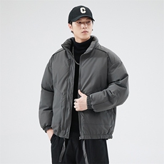 现货冬季美式休闲加厚雪山外套夹克立领纯色三防户外工装棉服，男装夹克，电商A443
