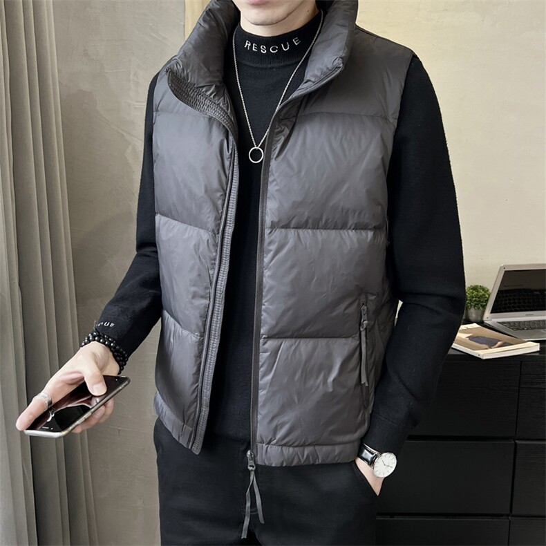 短款立领羽绒马甲休闲日系面包服保暖外套马甲背心M211-P120,男装背心/马甲,电商A237