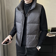 短款立领羽绒马甲休闲日系面包服保暖外套马甲背心M211-P120，男装背心/马甲，电商A237