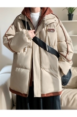 棉服男冬季港风宽松假两件连帽休闲学生棉服MD8888-P90(抖音勿上，男装棉衣，星座214-3