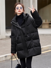 2025时尚潮流中长款服保暖显瘦冬季羽绒服，女装羽绒服，伊仟回