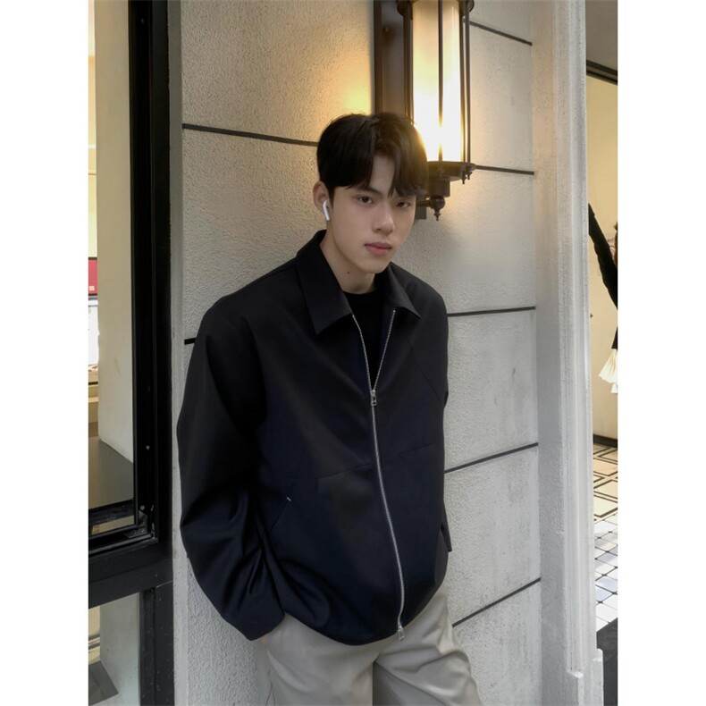 cleanfit黑色正肩短款外套男款秋季潮牌高级感痞帅美式飞行员夹克,男装夹克,星座1007（原301D）