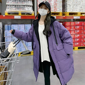 现货，现货大板休闲羽绒服四个色假两件撞色中长款P265-K388图片