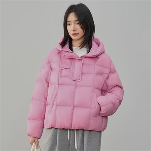 现货2025年冬季新款90白鸭羽绒休闲风套头羽绒服女外套图片