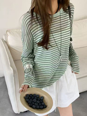 新款套头防晒长袖衫时尚百搭圆领，女装衬衫，锦弘羊绒