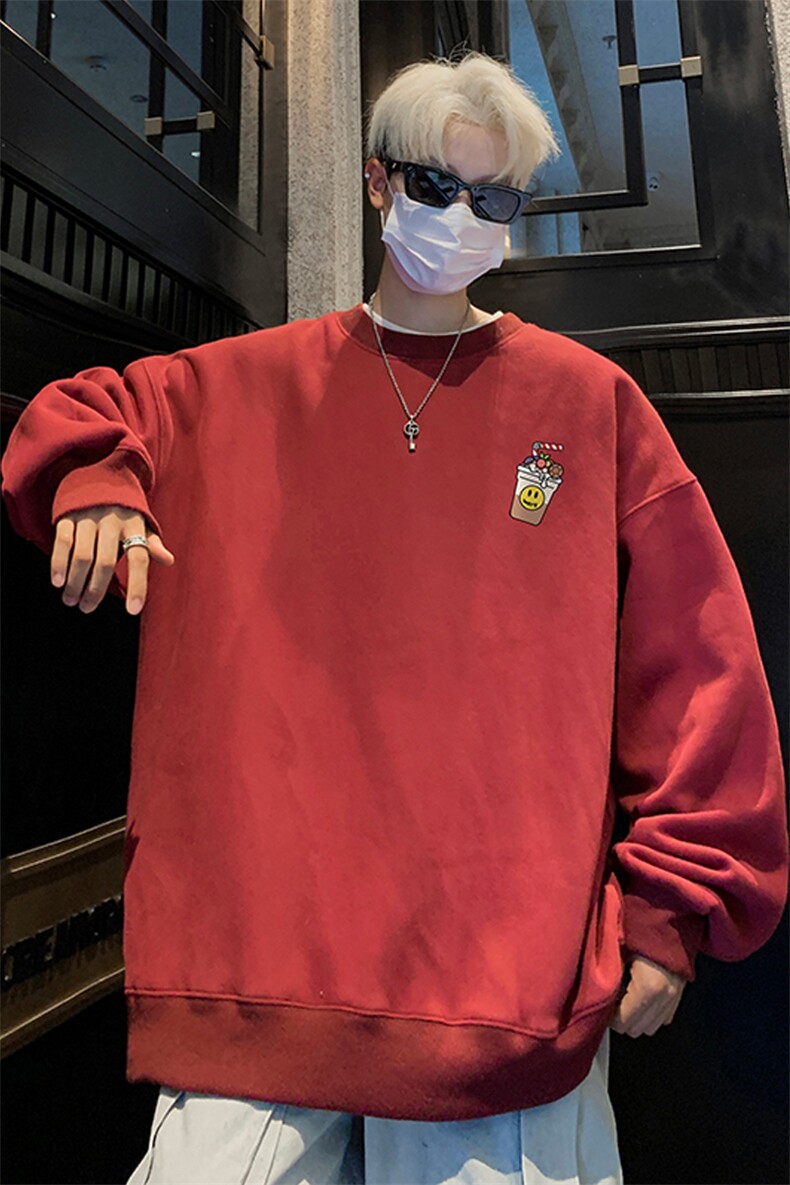 ！圆领卫衣男装港风长袖T恤男外套男WY251-特P23,男装T恤,电商B367