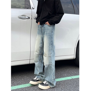 美式复古宽松解构廓行褶皱牛仔裤3  XZ502-K779-P55图片