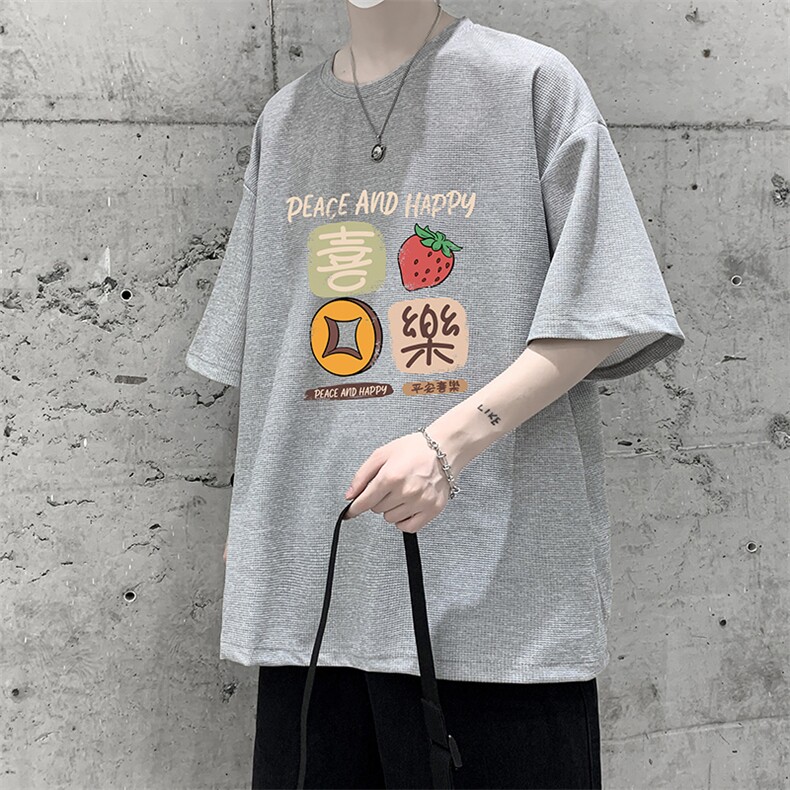 华夫格t恤男短袖男大码五分袖大皂风HT73322-P22,男装T恤,电商A040