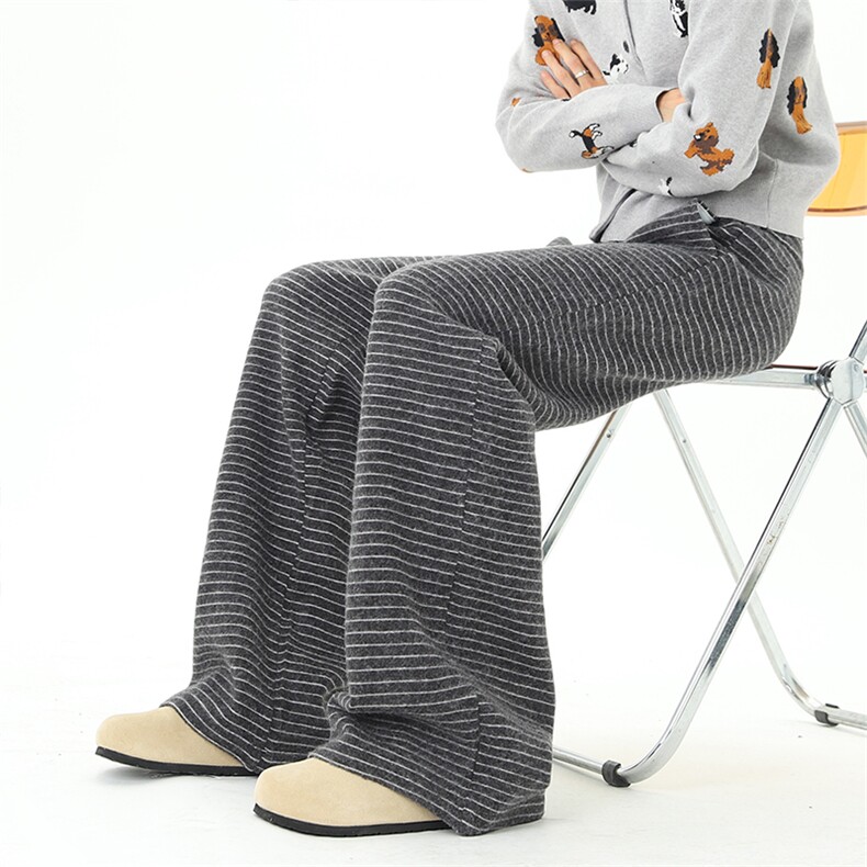 现货秋冬季新款条纹裤子慵懒风直筒休闲裤XZ211-1-K2580-P60,男装休闲裤,星座211-1