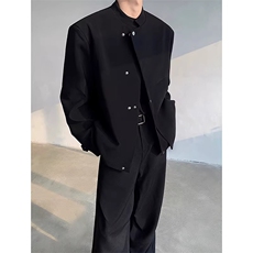 W11045-P78网图现货春新中式立领西服外套解构斜门襟设计感夹克，男装夹克，星座1608