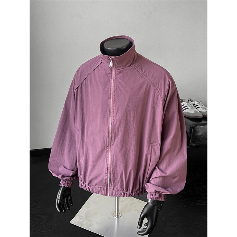 现货~紫红色男女夏季立领结构设计感速干防晒外套F25217批58，男装防晒衣，星座1004-6