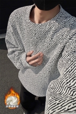 520g高克重雪尼尔斜纹加绒银狐绒长袖卫衣男W5064J加绒-特P40控78，男装卫衣，电商A001