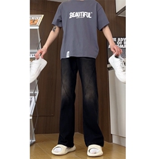 高品质现货抖音牛仔裤男宽松直筒微喇叭裤GK06-P60-限价78，男装牛仔裤，星座310A-1