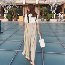 现货夏季韩版可调节背带宽松显瘦连体裤229-8856-P80控价138，女装连体裤，浙宝229
