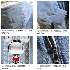 NM53214-P140牛仔外套男大码加厚加绒衣男羊羔毛服男砖墙，男装棉衣，电商A040A