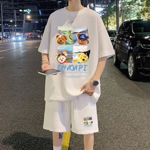 ！直播推荐！2024夏季男士华夫格短袖套装HTZ22P50图片