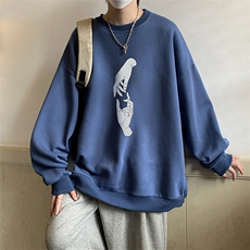 圆领卫衣男大码加厚加绒长袖t恤男S6147-P28加绒款-P33，男装卫衣，电商A040