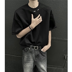 EQ437240克手工钢标夏季短袖T恤高级感男宽松简约设计款潮流宽松，男装T恤，电商C306-1