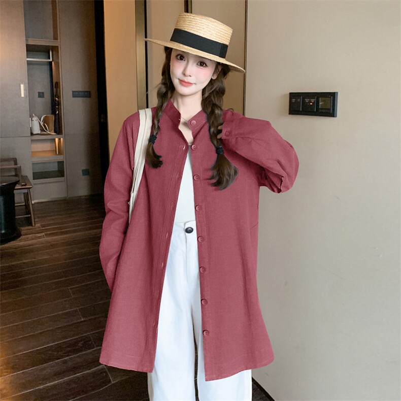 韩版学院风减龄衬衫外套女2025春季新款设计感小众磨毛长袖上衣图片