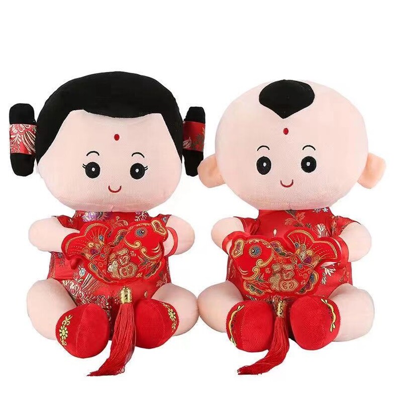年画娃娃抱鱼，鑫慕玩具