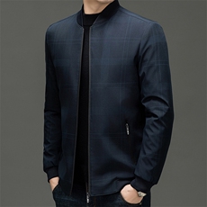 中青年男士秋冬立领外套中年爸爸装加厚夹克男棉服休闲棉袄上衣，男装夹克，电商B212（原钱塘6029）
